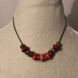 Handmade Pink Beads Necklace